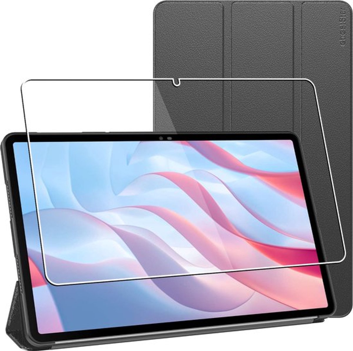 ebestStar - Hoes geschikt voor Honor Pad X9, Slimme Hoes met Magnetische Flip Bescherming, Siliconen, Zwart + Gehard Glas