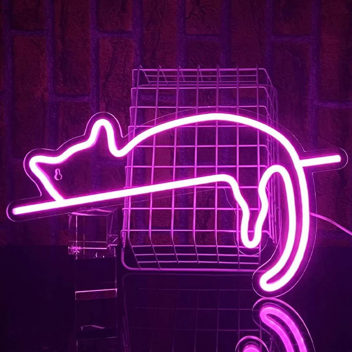 SnelShoppen - Kat Neon Lichten Led Teken Muur Decor - Gepersonaliseerd Neon Licht USB - Ideaal voor Slaapkamer, Woonkamer, Feest, Bedzijde, Winkel, Mu