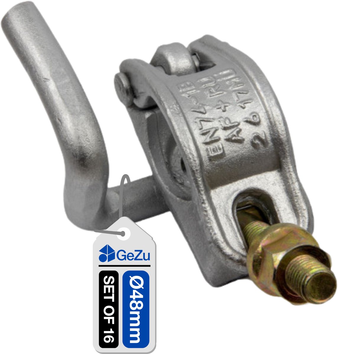 GeZu Impex Steigerkoppeling Thermisch verzinkt Set van 16 48 x 48 mm klem voor steiger koppelstuk constructiebuis