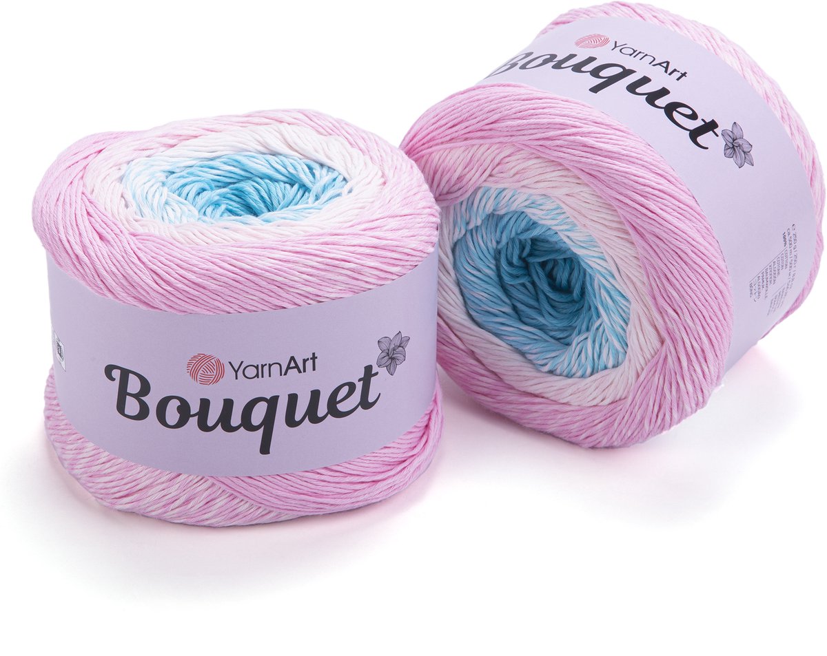 YarnArt Bouquet Verloopgaren (Gradient Cake) - 100% Katoen - voor Haken en Breien - 250g / 500m - Kleur 702