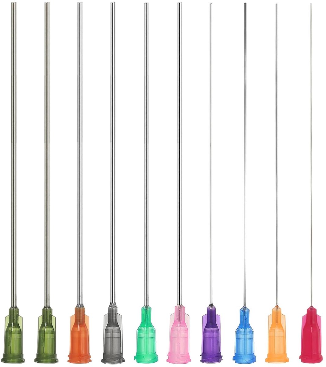 SnelShoppen - 10 Stuks Dispensernaalden voor Vloeistof - Beveled Tip, Verschillende Kalibers, RVS en PP, Voor Ink en Lijm, Perfect voor Industrieel Ge