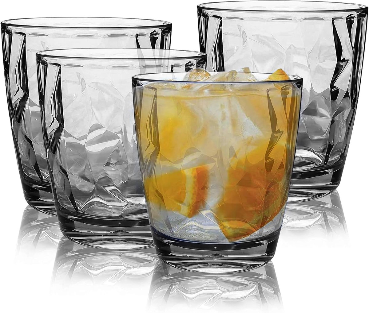 SnelShoppen - Plastic Water Cups 280 ml - Heldere Shatterproof Acryl Herbruikbare Sap- en Wijnglazen voor Thuis, Picknick, Feest - Vaatwasserbestendig
