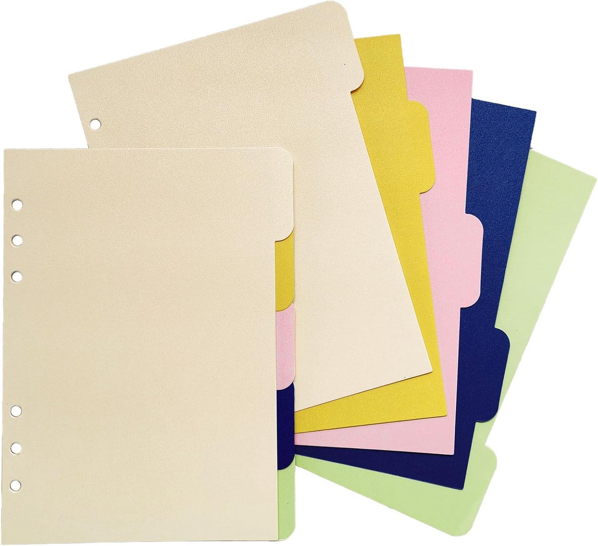 SnelShoppen - 10 A5 Kleurrijke Scheidingsbladen voor 6 Ringbanden - Index Separatoren voor Persoonlijke Organizers - Perfect voor School, Kantoor en T