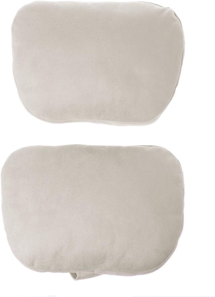 SnelShoppen - 2-delige set autokussens, super zachte S-klasse hoofdsteun, beige nekkussen voor optimale ondersteuning en comfort tijdens het rijden