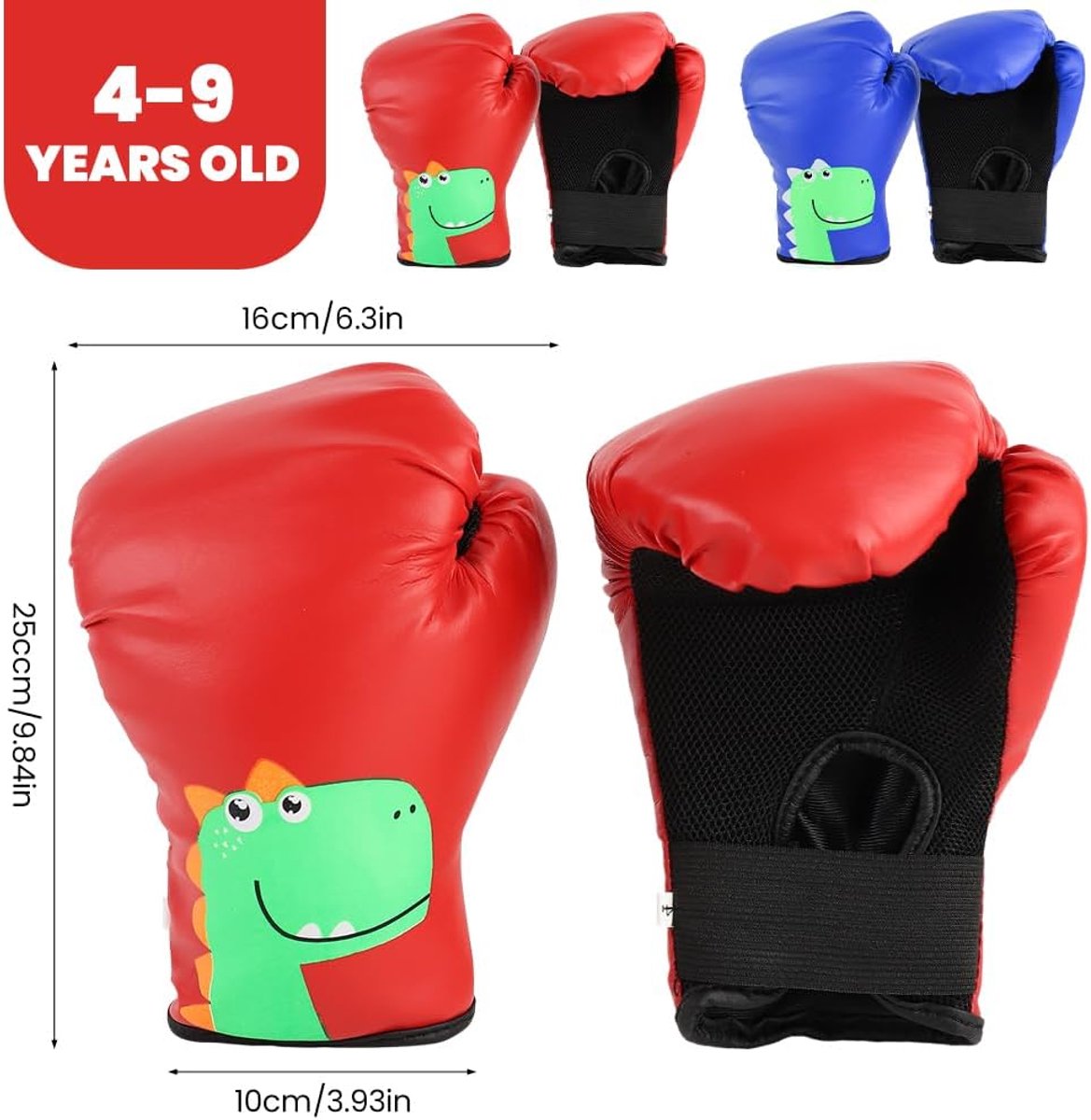 SnelShoppen - Kickboxing en Bokshandschoenen voor Kinderen 3-10 Jaar - PU Leer, Duurzaam, Perfect voor Training, Sport en Spel