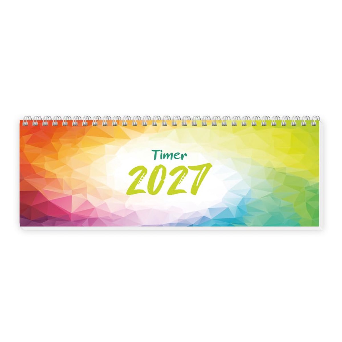 SnelShoppen - Schreibtischquerkalender 2027 - Desk Kalender - Weekkalender - 2 Pagina's per Week - Kleurige Timer - Perfect voor Thuis en Kantoor
