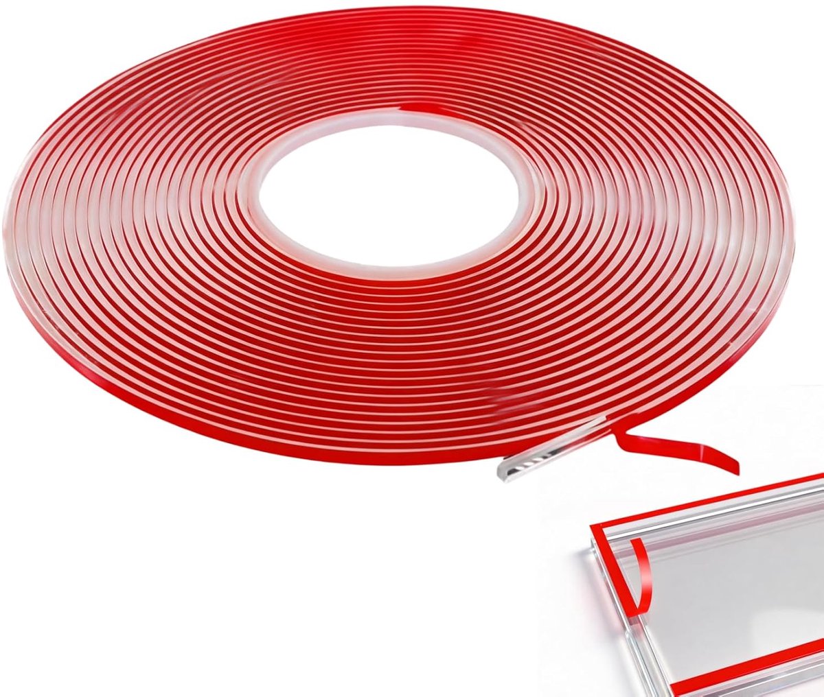 SnelShoppen - 10 m Silicone Sealing Lip voor Glazen Vloerplaat, Zelfklevende Silicone Sealing Tape voor Haard en Glazen Platen, 10 m x 3 mm, Transpara