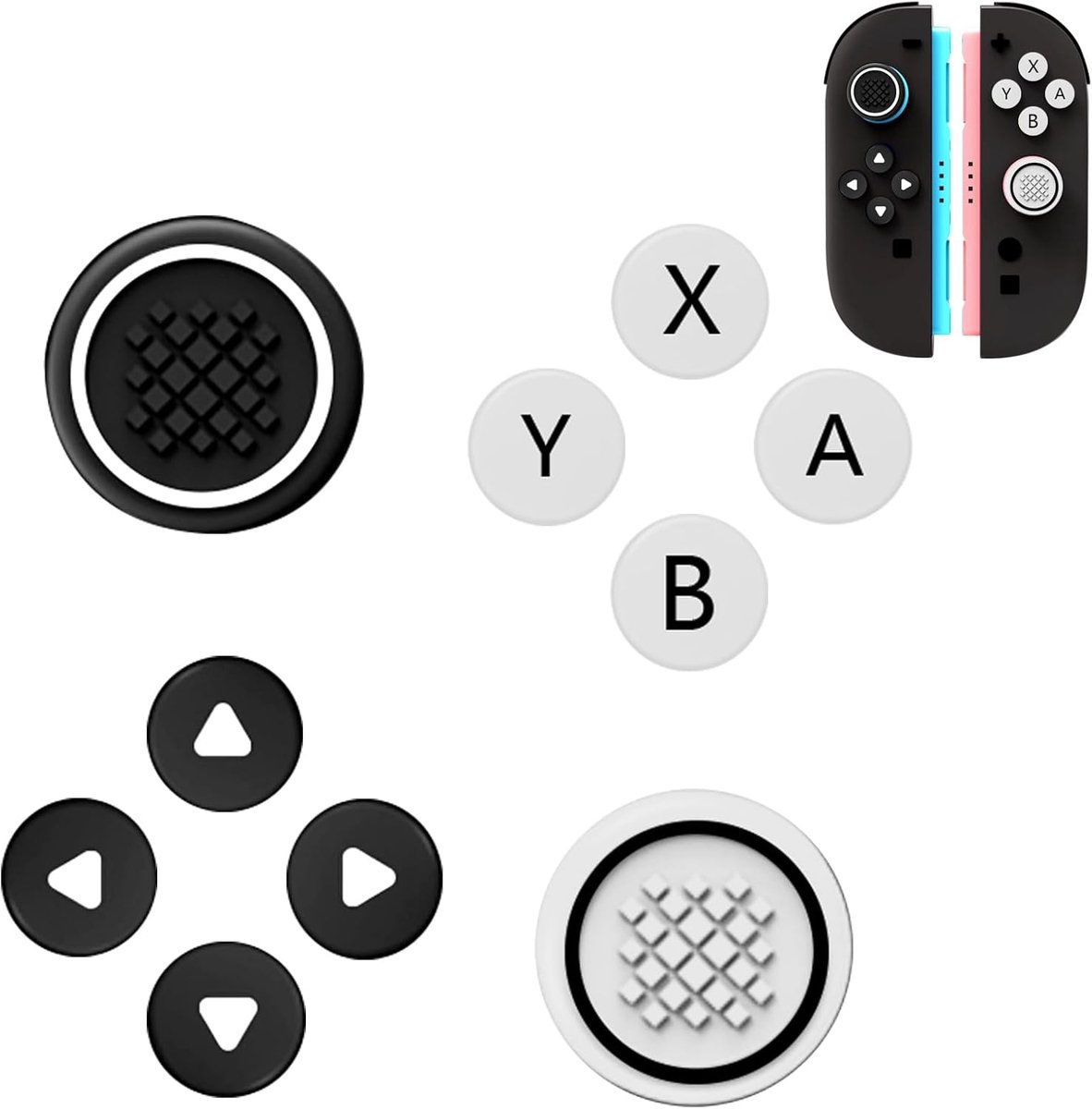 SnelShoppen - 10 Pairs Siliconen Joystick Covers, Vervangende Thumbstick Caps, Joystick Grip Caps - Rood en Blauw - Perfect voor Nintendo Switch 2