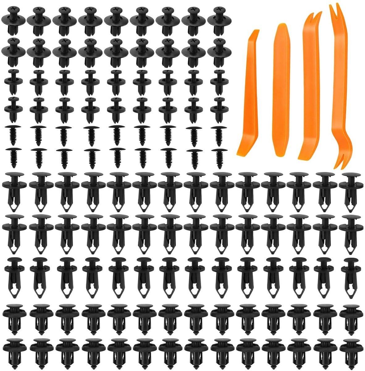 SnelShoppen - 190 Stuks Auto Trim Clips, Car Fastening Clips, 6 Soorten Clips met 4 Gereedschappen, Duurzaam Plastic, Voor Carrosserie, Deuropanelen,
