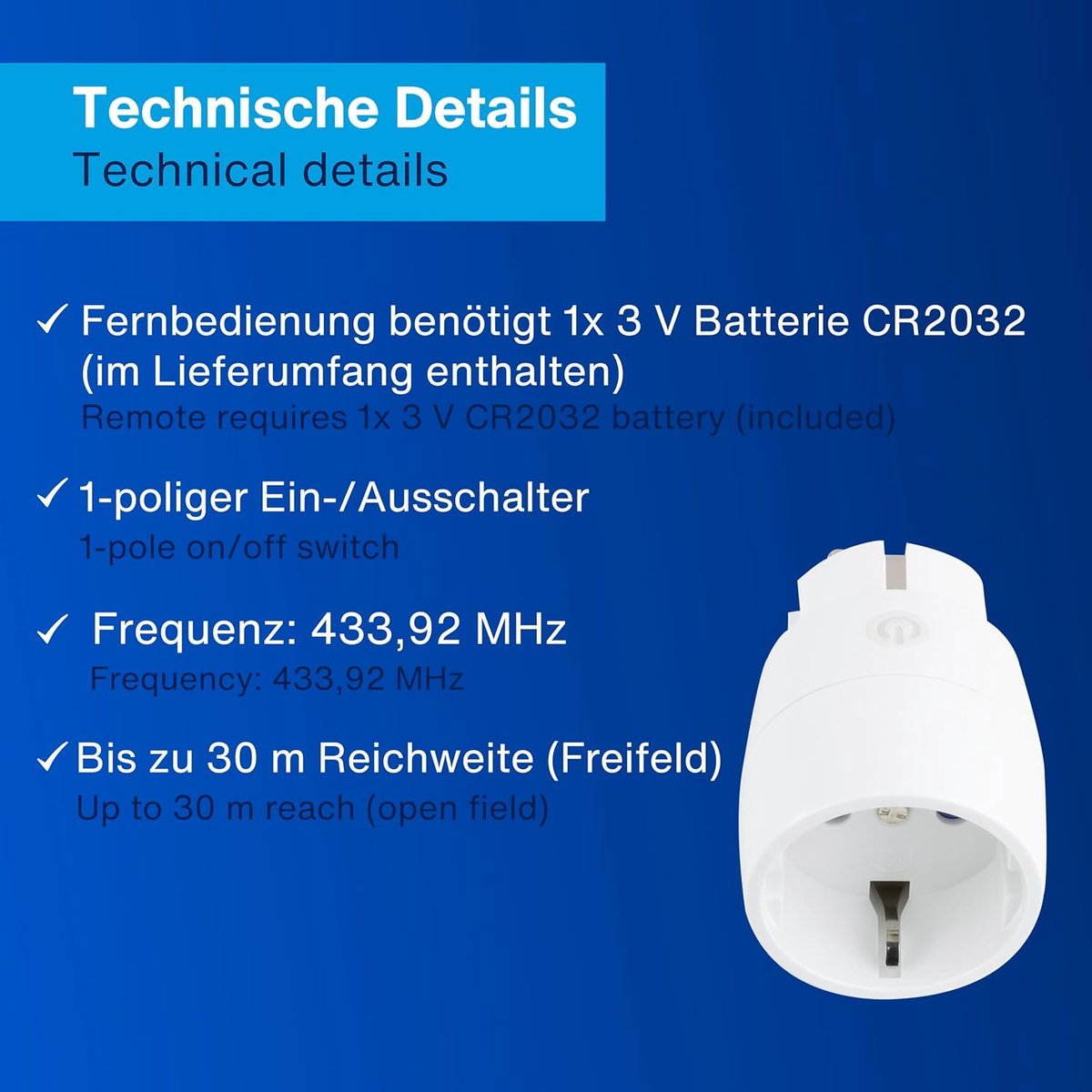 SnelShoppen - Draadloze Stekkerdoos Set - 3 Wireless Sockets met Afstandsbediening - Tot 30m Bereik - 3680W per Stekker - Ideaal voor Binnengebruik -