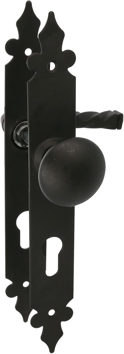 Deurgreep Set - Deurkruk Hendel - Privacy Kamer - Stalen Zamak Plaat - 270x36mm - Zwart