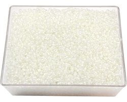 SnelShoppen - Perlin Seed Beads Glazen Kralen Set 6500 Stuks 2mm Mini Ronde Pony Kralen 11/0 Crystal-Wit 8 Kleuren voor Creatief Bezig Zijn, DIY, Sier
