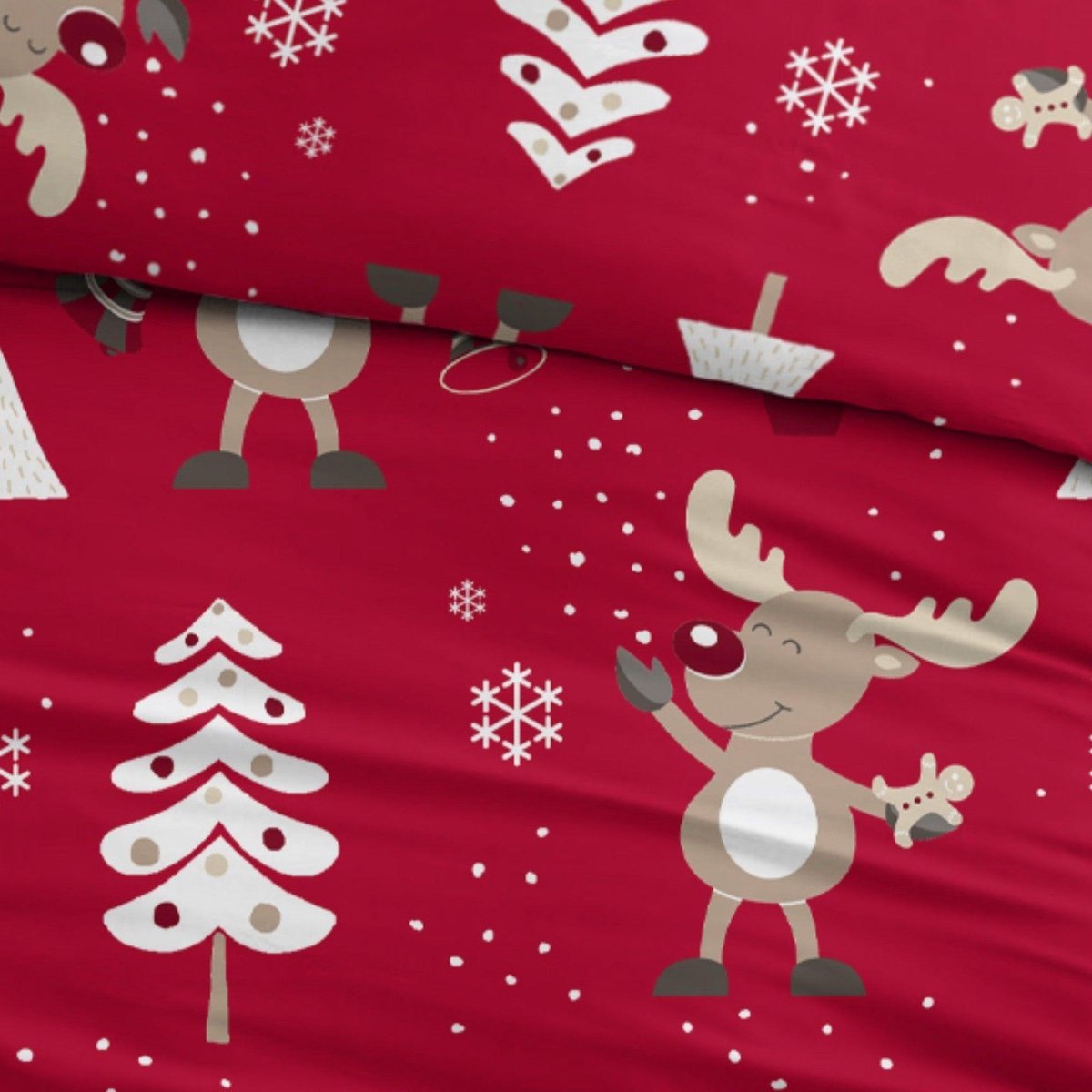 Sleepnight Dekbedovertrek Flanel Felicia - 140 x 200/220 cm + 1 kussensloop - [Rood]