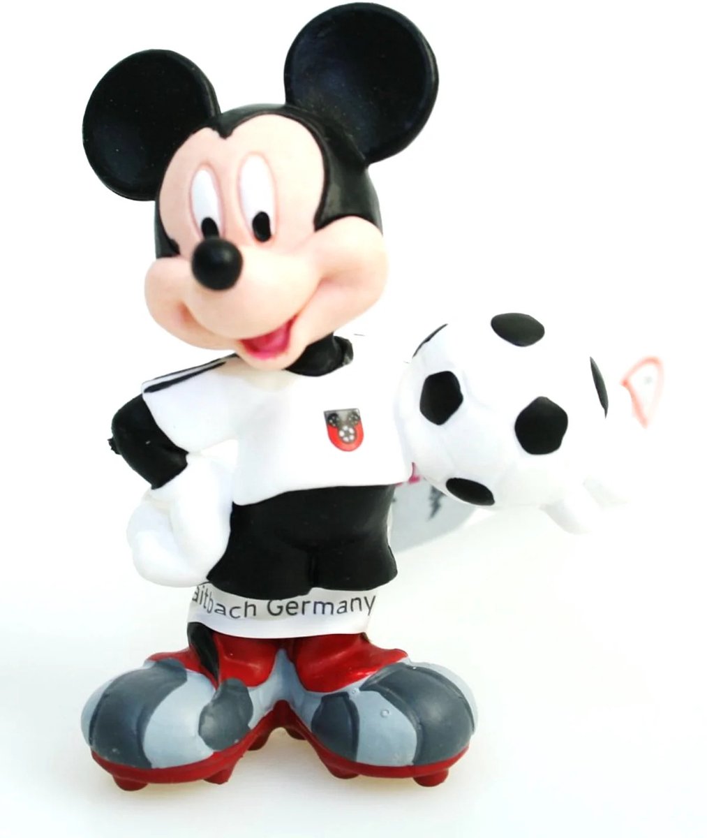 Mickey Mouse speelfiguurtje in voetbal tenue - Bullyworld - 6,5 cm