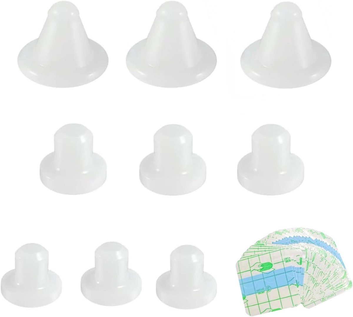 Navelplugs van zachte siliconen, 9 stuks met plakband voor postoperatief herstel, navelbreuk en vetafzuiging, comfortabel en veilig in gebruik