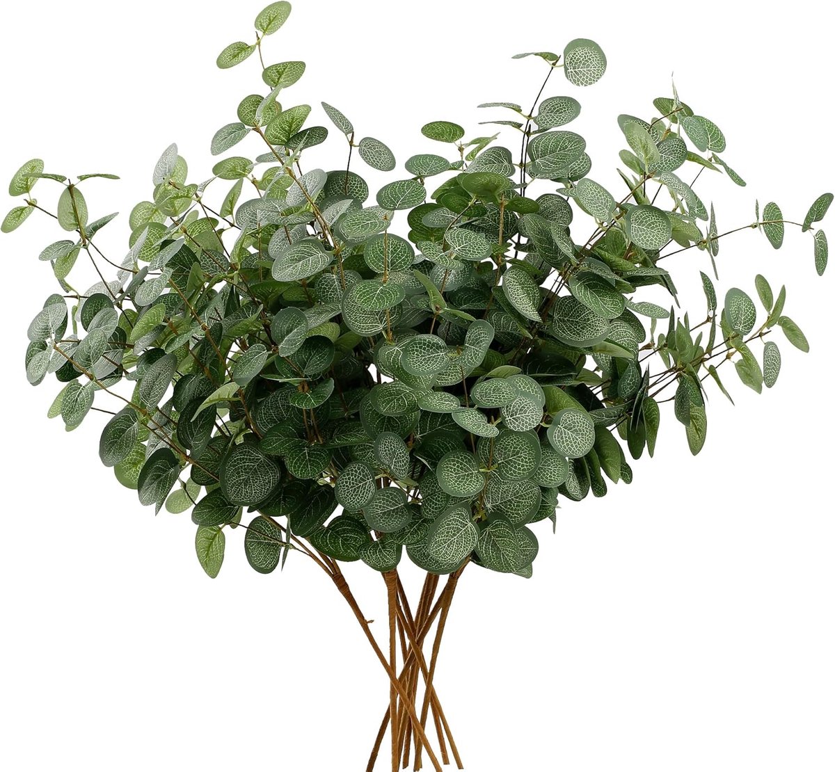 Thijox - 6 Trossen Eucalyptus Kunstbloemen - Kunstmatige Eucalyptusstengels met Bladeren - Hoogwaardige Kunstzijde Planten voor Bruiloft, Thuisdecorat