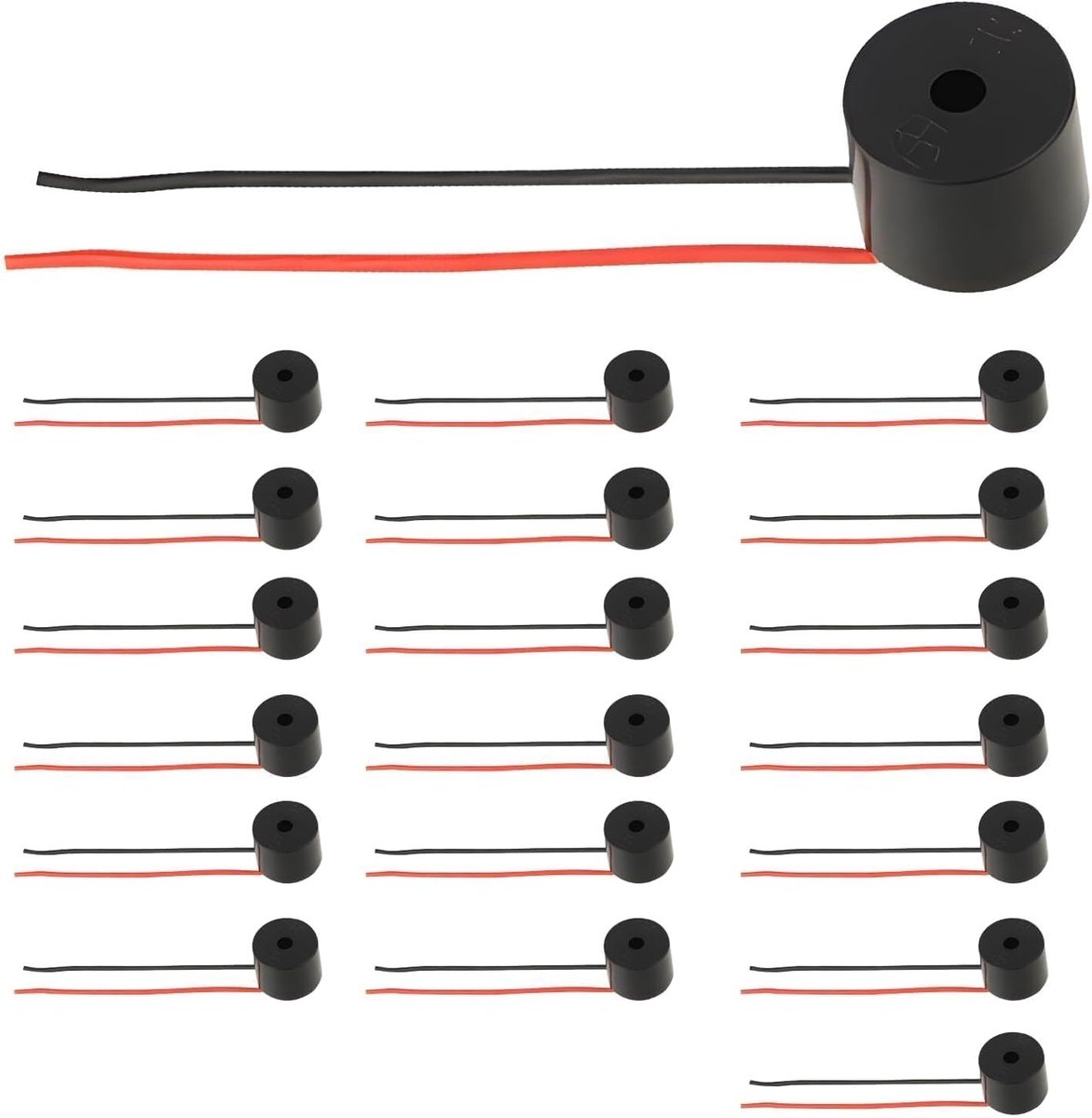 20 Stuks Elektronische Buzzer 3-12V 90DB voor Alarms en Speelgoed, Duurzaam en Milieuvriendelijk Geluidssignaal met 5.3mm Kabel
