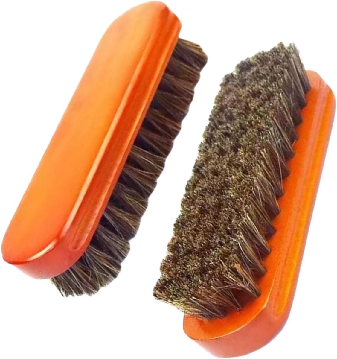 SnelShoppen - Horse Hair Schoenborstel Set - 2 x Polijstborstels voor Effectieve Schoenverzorging - Professionele Schoenpoets Borstels van Natuurlijke