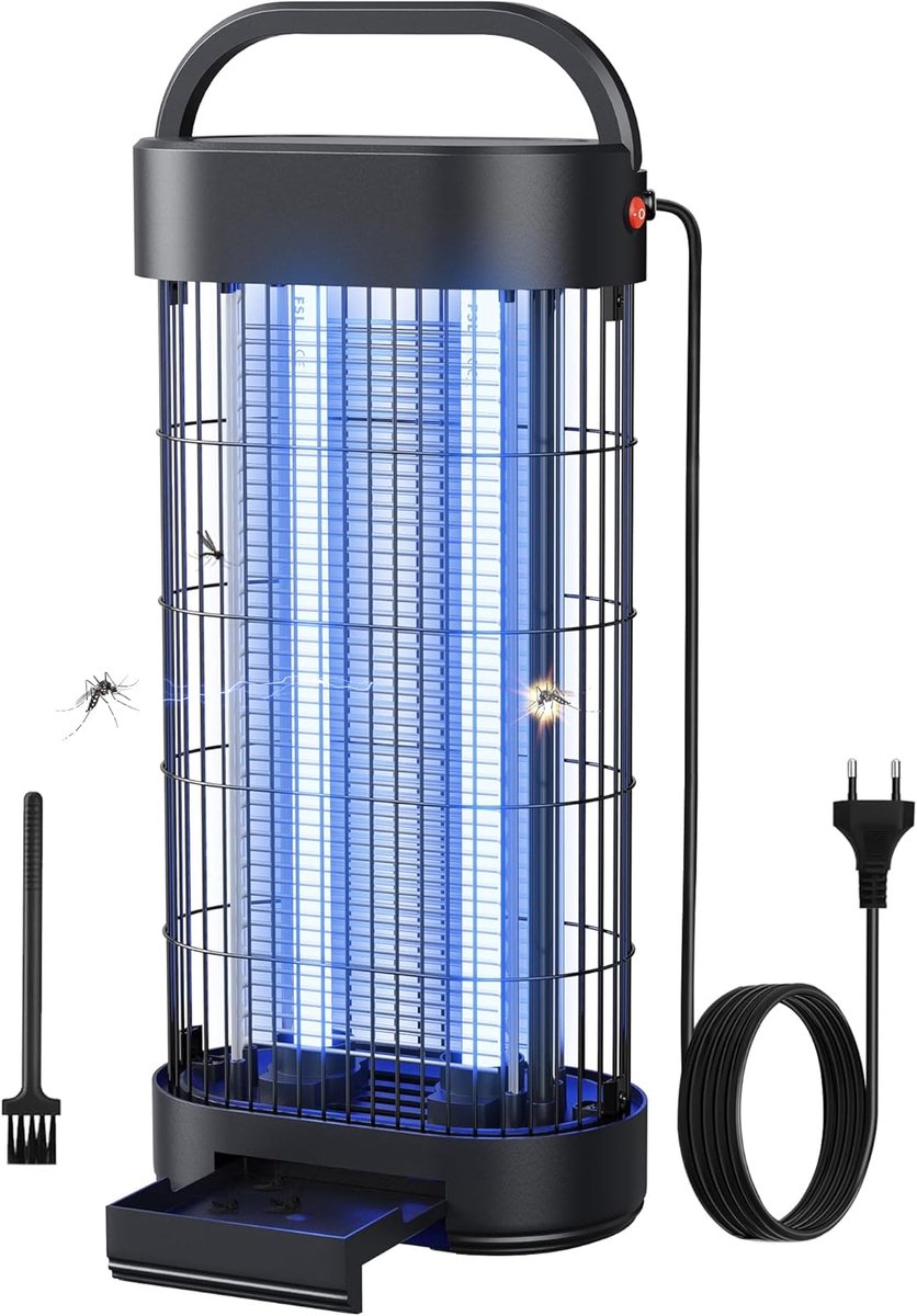 SnelShoppen - Insect Killer Elektrisch 22 W UV Muggenlamp voor Binnen, Effectieve Insectenval voor Slaapkamer, Keuken en Kantoor, 100 m² Bereik (Zwart