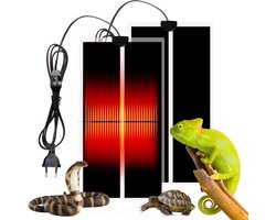 Terrarium Verwarmingsmat Set van 2 - 15 x 28 cm - Warmtemat met Thermostaat - Verstelbaar Verwarmingskussen voor Reptielen, Schildpad, Slangen - 7W.