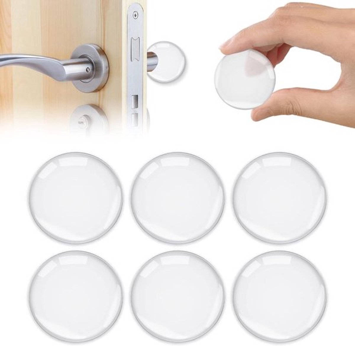 Zelfklevende Rubberen Bumper Pads voor Meubels - 6 Stuks Transparante Deurbuffers met Antislip Bescherming