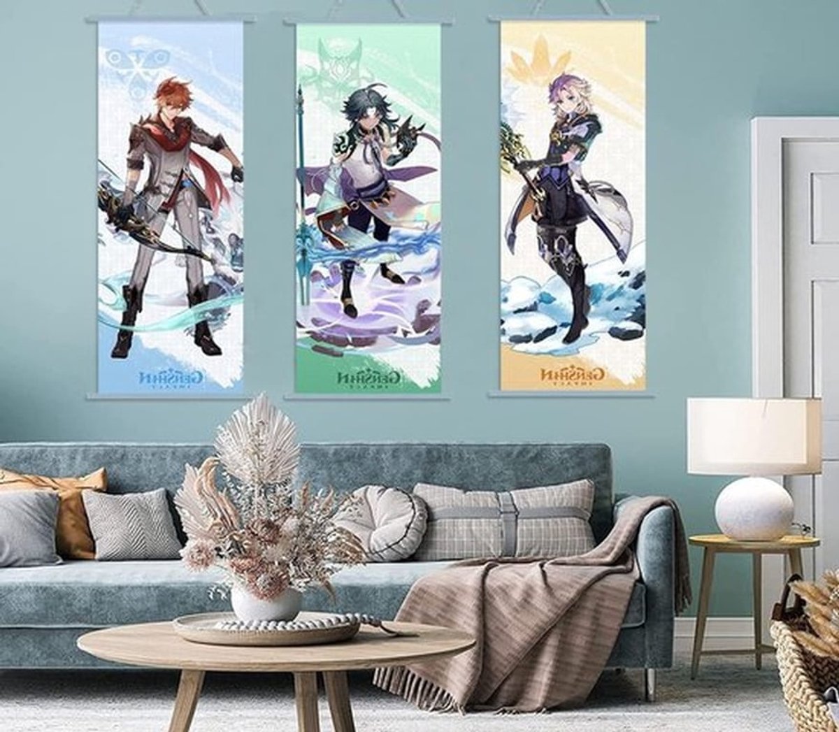 Genshin Impact Anime Poster voor Wanddecoratie - Albedo Rolafbeelding, 70 x 25 cm, Perfect voor Fans van Video Games en Manga