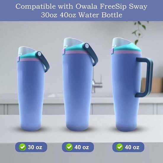 4 stuks vervangende stop geschikt voor Owala FreeSip Sway Tumbler 30oz 40oz waterflessen, siliconen afdichting en ringset, lekvrije stop zwarte vervangingsstopper van Merkloos — afbeelding 2