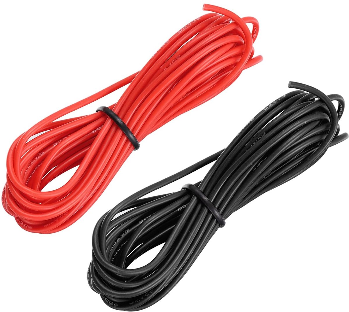 SnelShoppen - 20 Gauge Silicone Wire 20 AWG - Flexibele Geleiders, Hoog Temperatuur, Zwart en Rood, 3 Meter, 2 Pack, Geschikt voor 3D Printers, Elektr