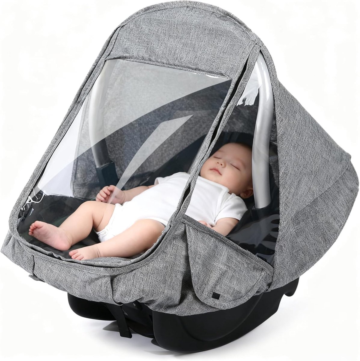 SnelShoppen - Regenhoes voor Autostoel - Universele Babyzitje Bescherming - Ademend en Koudbestendig EVA Materiaal - Inclusief Luchtopeningen en Toega