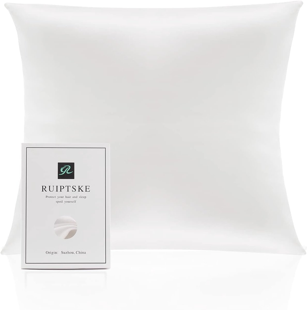 SnelShoppen - Zijde Kussenhoes 100% Mulberry Silk, 22 Momme, Hypoallergeen, Anti-Ageing, 60x60 cm, Wit, Luxe Slapen, Huid- en Haarvoordelen