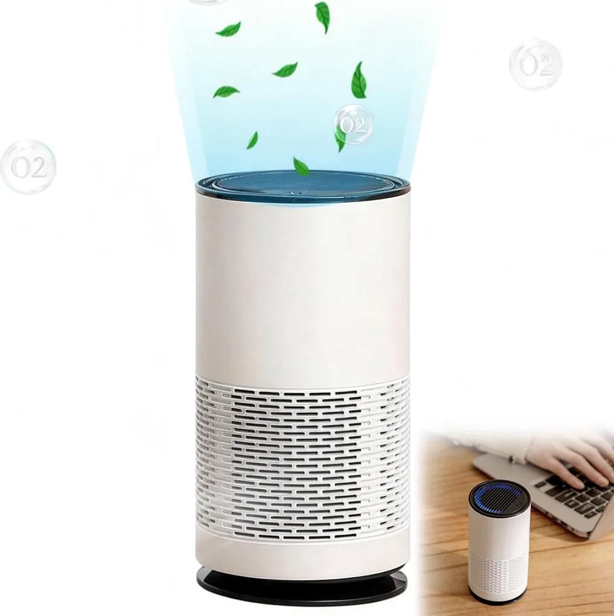 Deze luchtreiniger Geschikt voor in de auto is Geschikt voorzien van een HEPA-filter en een mini-USB-poort. Hij verwijdert rook, geuren, stof, pollen en dierenharen. Dankzij het stille ontwerp is hij Geschikt voor auto's, kantoren en woningen.