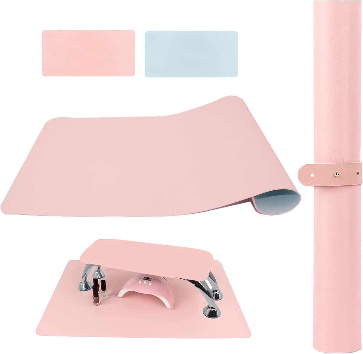 SnelShoppen - White Arm Pillow 60x30 cm Dubbelzijdig voor Nagelkunst Tafel Cushions Manicure Kussen Zacht Microfiber Leer Desk Accessoires voor Nagels