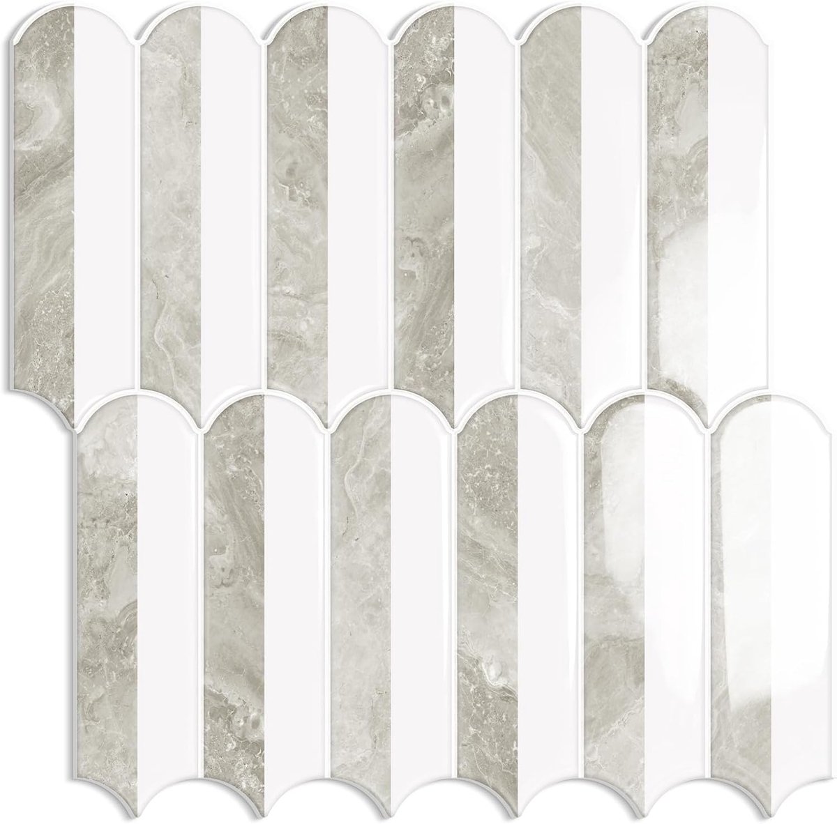 SnelShoppen - Tiwoos 3D Wandtegels Adhesief - Beige Wanddecoratie Keuken - Makkelijk aan te brengen - Perfect voor Badkamer en Woonkamer - Set van 10