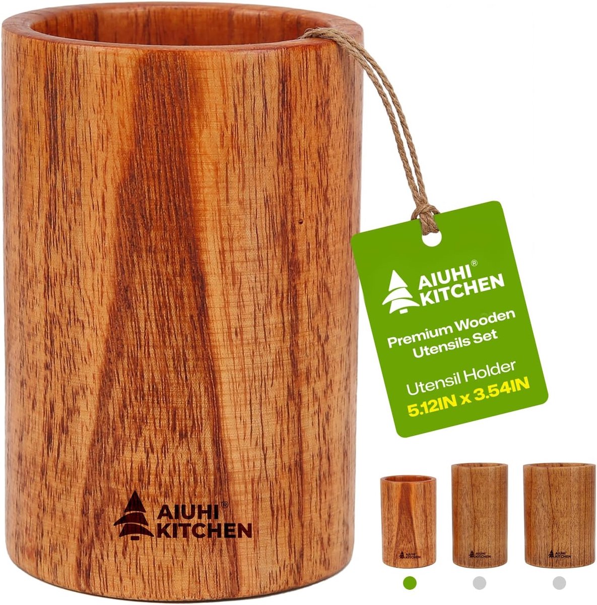 SnelShoppen - Houten Keukengerei Houder 5x3,5 cm - Multifunctionele en Duurzame Keuken Organizer - Ideaal voor Koken, Bakken en Keukenaccessoires - Na