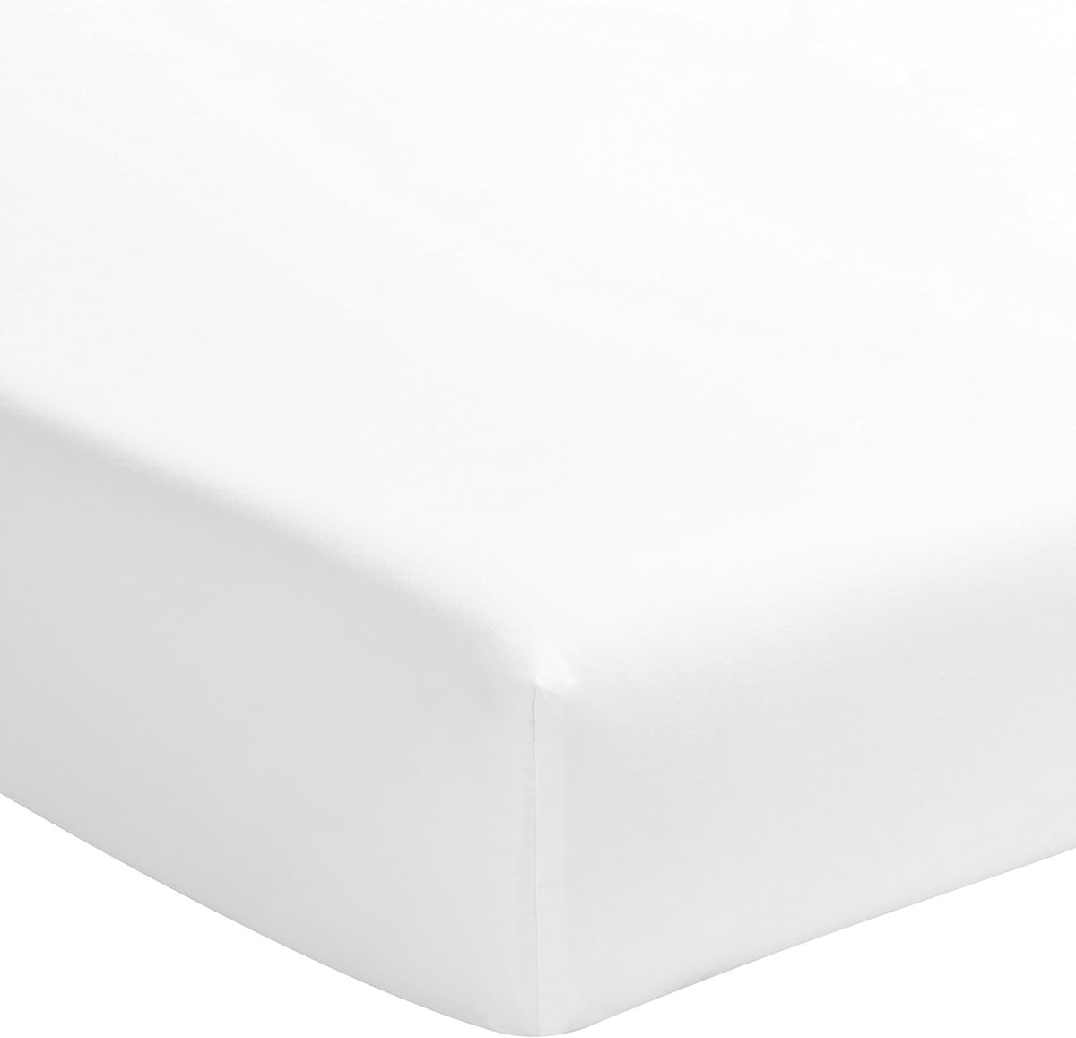 SnelShoppen - Fitted sheets Katoen Sateen Wit 180 x 200 cm - Luxe Bedlakens, Zijdezacht, Makkelijk Strijken, Wasbaar tot 90°C, Perfect voor het Bed, C