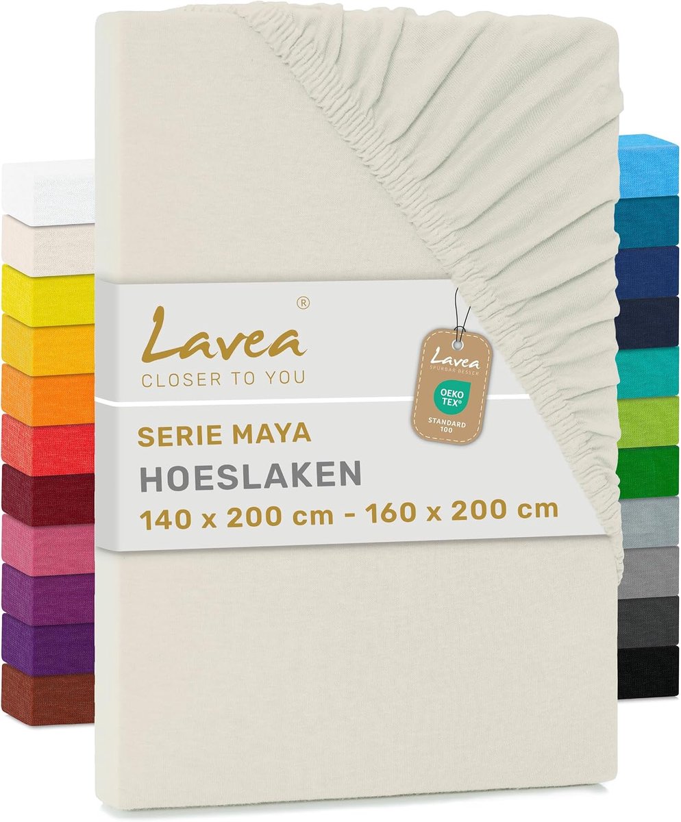 SnelShoppen - Fitted Sheet 140x200 cm - 100% Katoen, Zacht en Ademend, Jersey met Elastiek, Geschikt voor Matrassen tot 20 cm, Crème - Perfect voor El