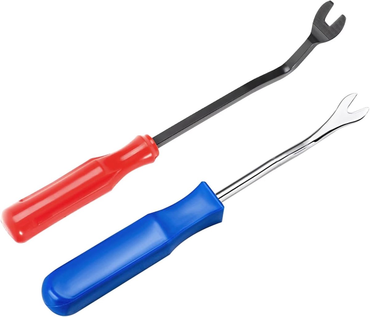 SnelShoppen - 2pcs Trim Removal Toolset - Auto Deurlijm Verwijderaar & Interieur Clip Pliers - Duurzaam Staal - Auto Demontage Gereedschap Set voor Re