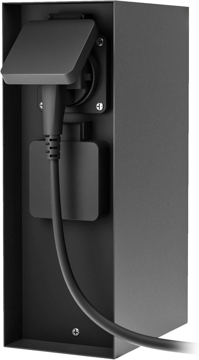 SnelShoppen - Slimme Buitenstopcontact Paal met 2 Stopcontacten - WiFi Buitenstekker IP44 - Geschikt voor Amazon Alexa - Voor Tuin, Verlichting, Grasm