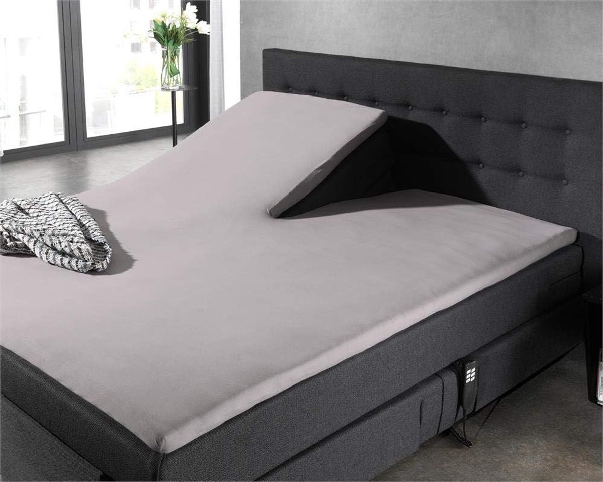 SnelShoppen - Split Topper Fitted Sheet 160x210 cm - 100% Katoen - 90 cm Split Diepte - Gr