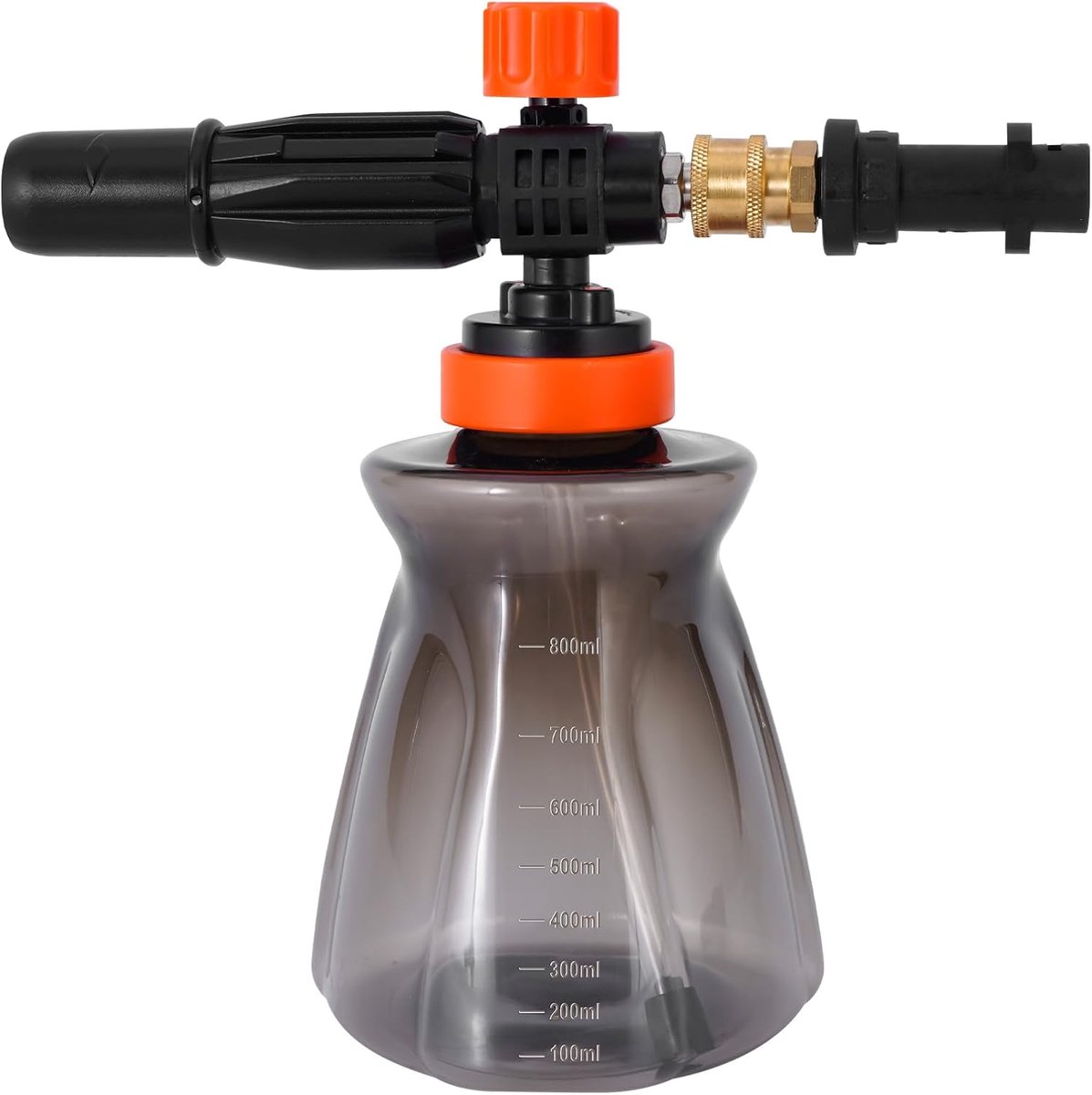 SnelShoppen - Foam Cannon Foam Lance voor Hogedrukreiniger, 1L Snow Foam Lance met Verstelbare Spuitkop en 1/4 Inch Snelsluiting voor Auto Wassen en T