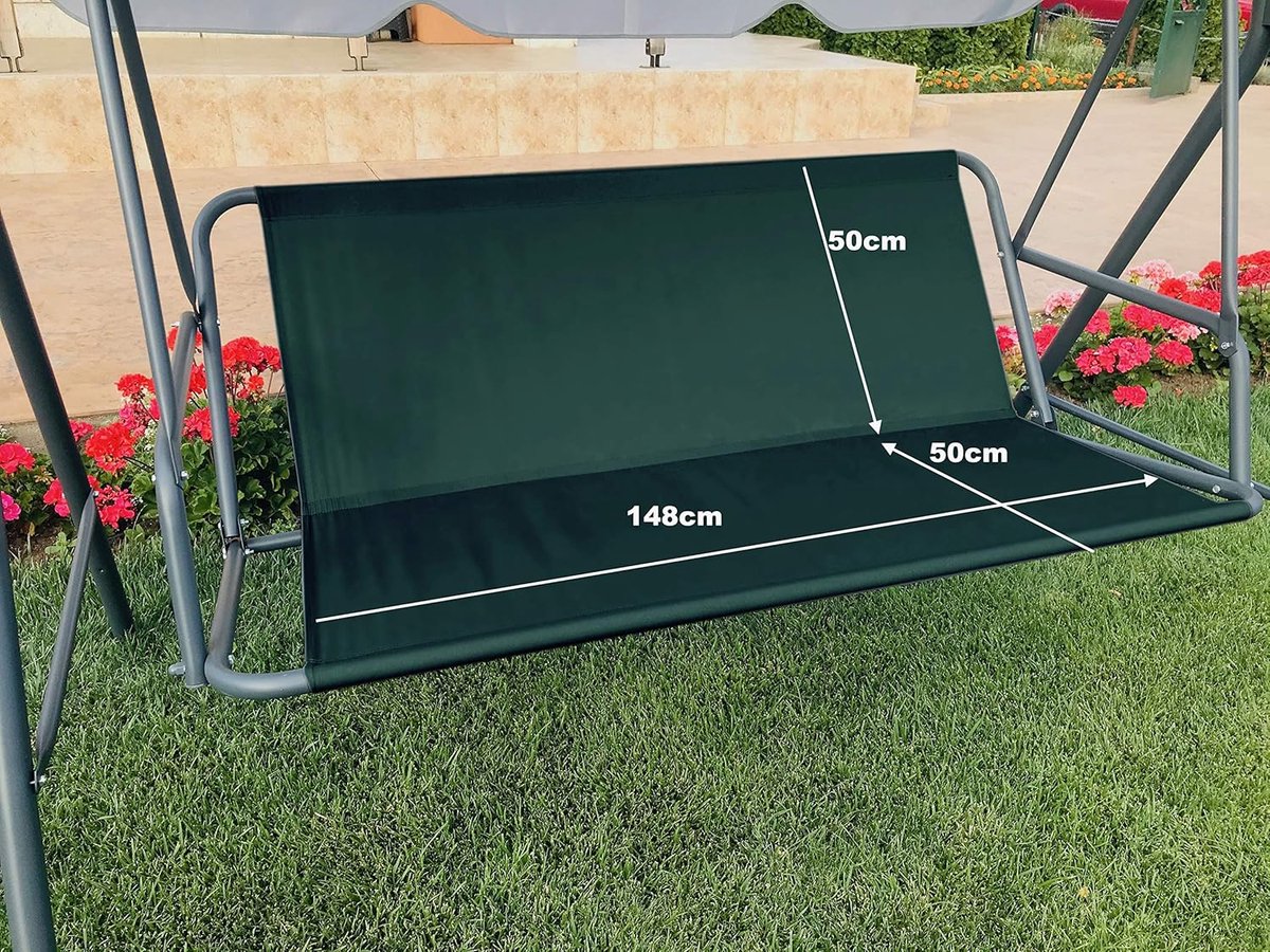 SnelShoppen - Vervangende Stoelhoes voor Hollywood Swing Tuinstoel 148 x 50 x 50 cm Groen - Weerbestendig, Hoogwaardige Polyester, Eenvoudige Installa