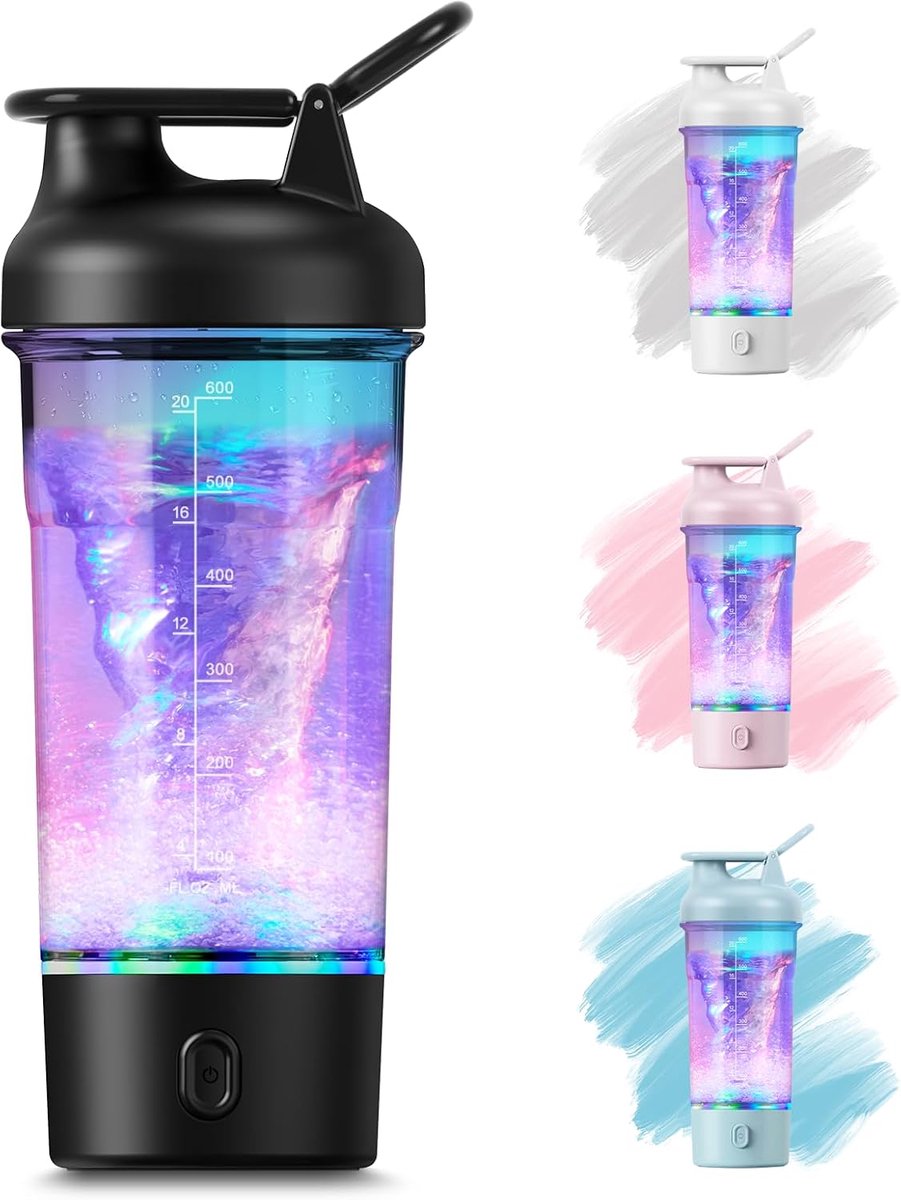 SnelShoppen - Elektrische Shaker 750 ml - BPA-vrij, USB-C Oplaadbaar, Perfect voor Eiwitshakes en Milkshakes, Zwart, Ideaal voor Sport en Thuis