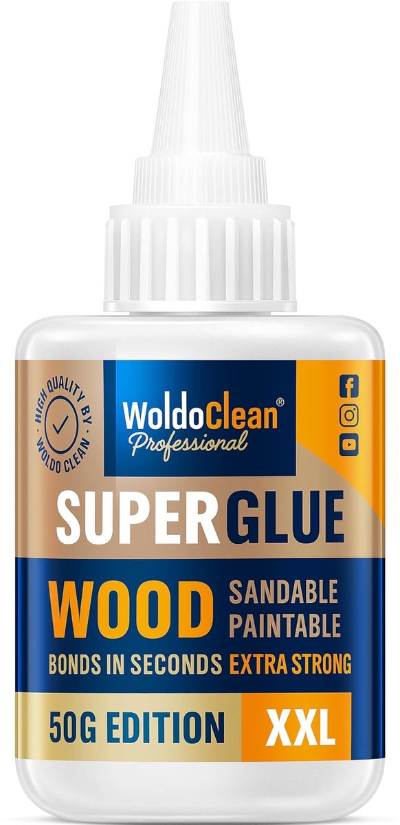SnelShoppen - Secondelijm Hout Gel 50g - Extra Sterk, Waterbestendig, Transparant, Schuur- en Verfbaar - Voor Modelbouw en Reparaties