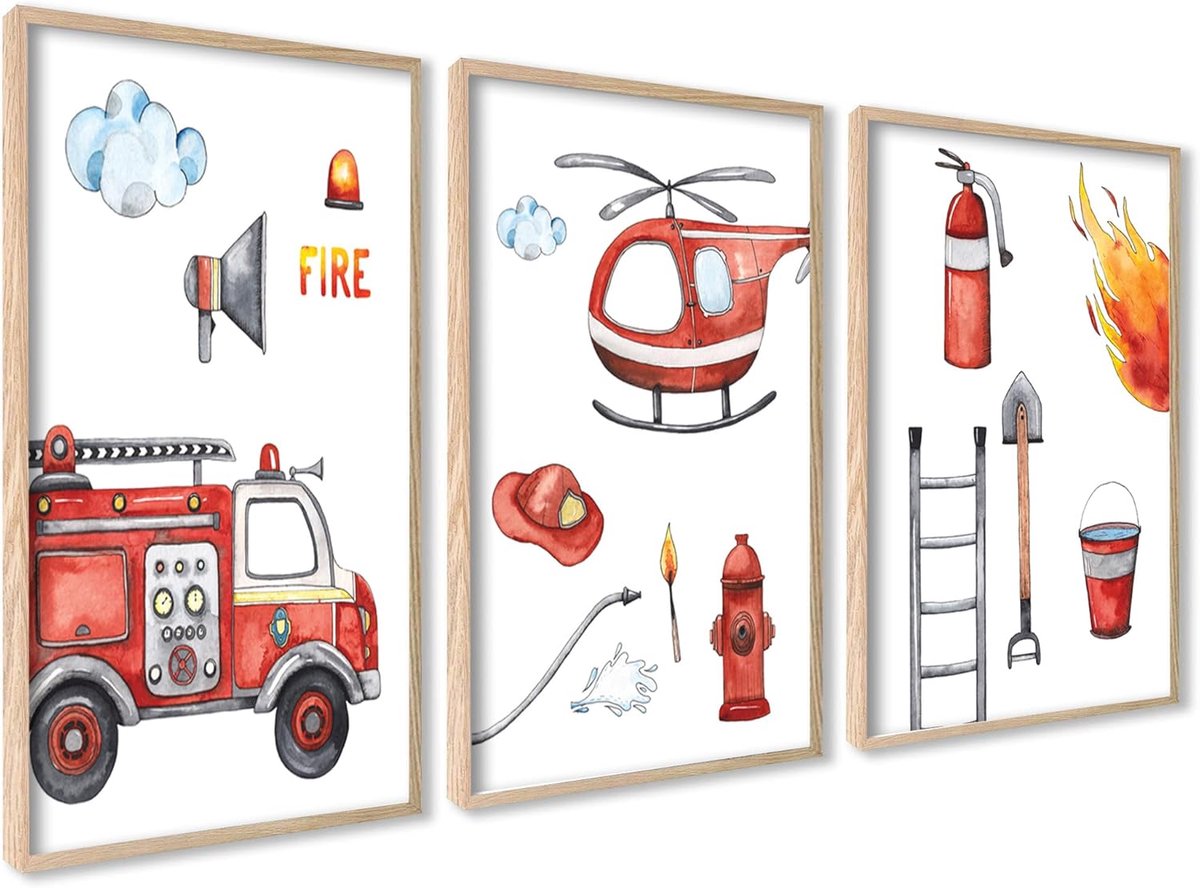 SnelShoppen - Set van 3 Ag Art Deco Posters 30x40 cm voor Babykamer | Wanddecoratie voor Kinderen | Geschikt voor Jongens en Meisjes | Hoge Kwaliteit
