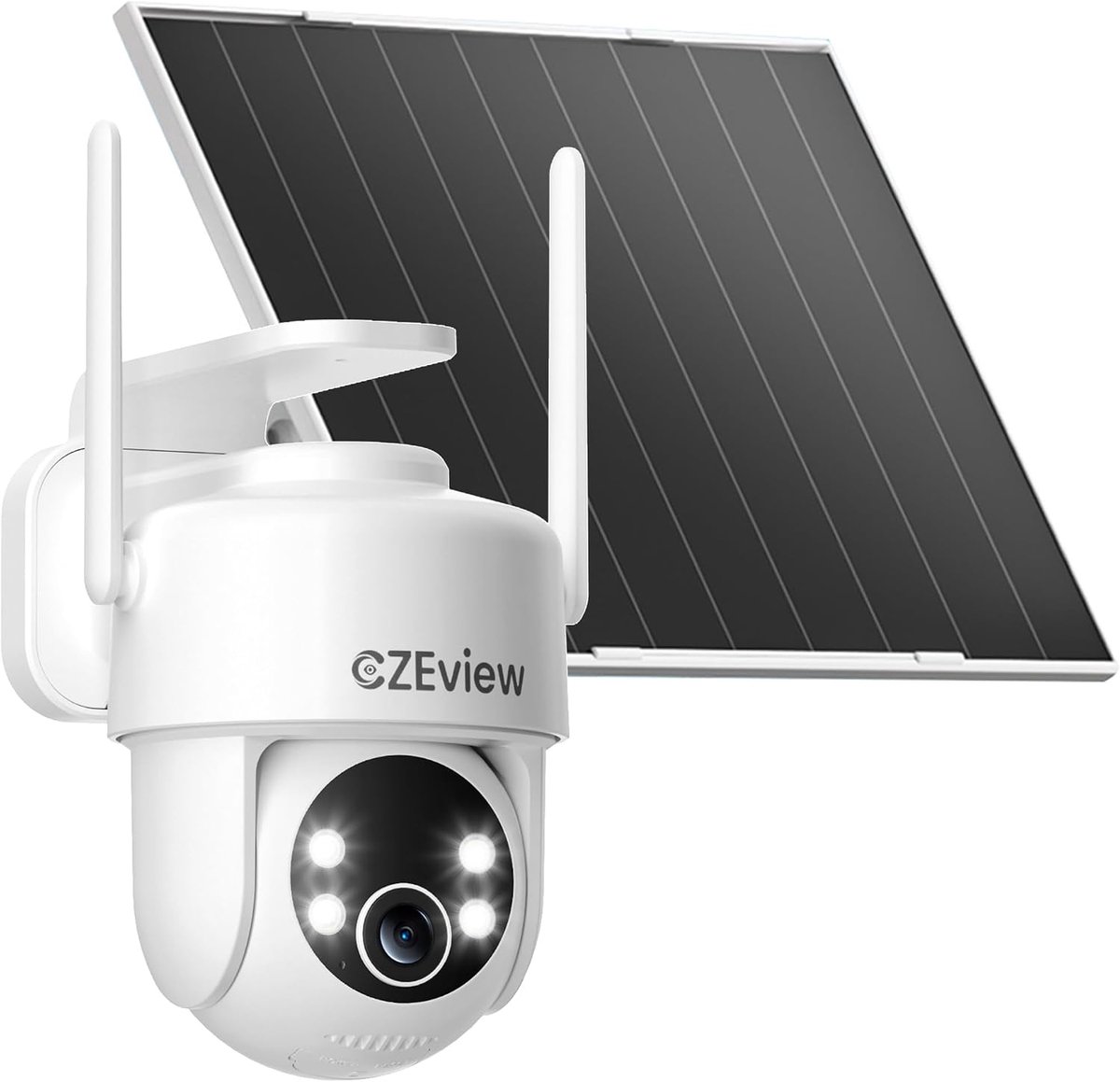 SnelShoppen - 5MP Bewakingscamera Buiten met Batterij en Zonne-energie - 24/7 Opname, Automatische Tracking, Weerbestendig, HD Beeldkwaliteit voor Tui