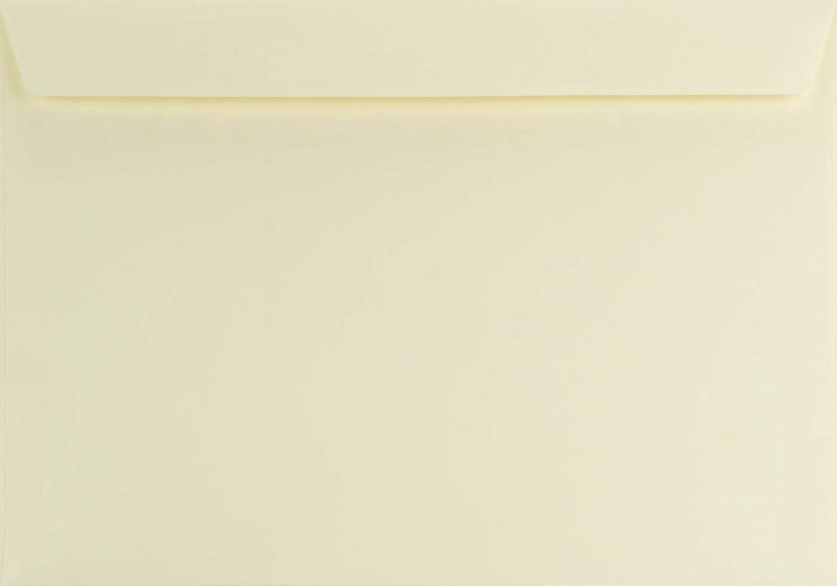SnelShoppen - 10 Grote Ivoor Kleurige Enveloppen C4 229 x 324 mm 120g voor Documenten, Foto's, Uitnodigingen, Huwelijkscertificaten, Contracten en Bri