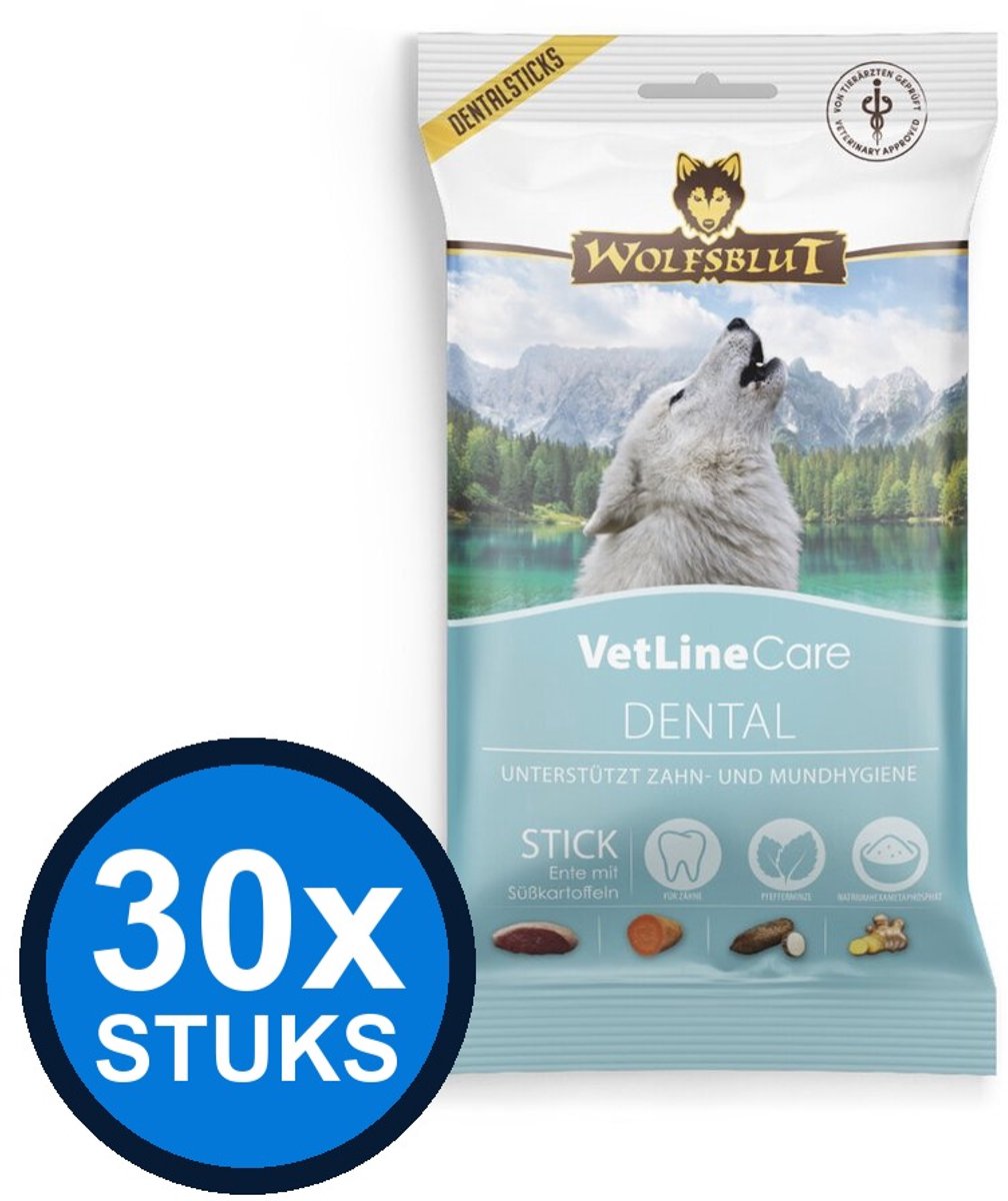 30x Wolfsblut - VetLine Snack Dental - Hondenvoer Snacks - 180 g