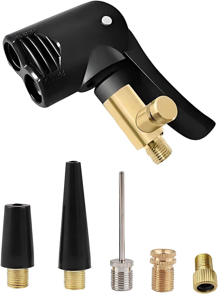 SnelShoppen - French Valve Adapter Set - 5-delige Messing Ventieladapters voor Fietsen, Auto's, Motoren, Ballen - Inclusief Air Filling Adapter en Int