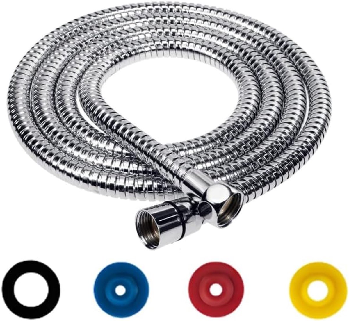 SnelShoppen - Douche Slang RVS 5m - Flexibel, Anti-Draai Bescherming, Standaard 1/2 inch Aansluiting, Waterbesparende Flow Limiter, Geschikt voor Alle