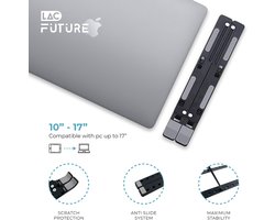 Verstelbare Laptopstandaard 10 Standen - Kunststof Laptopsteun - Ergonomische Laptop Houder - Compact & Draagbaar - Voor Thuis & Kantoor